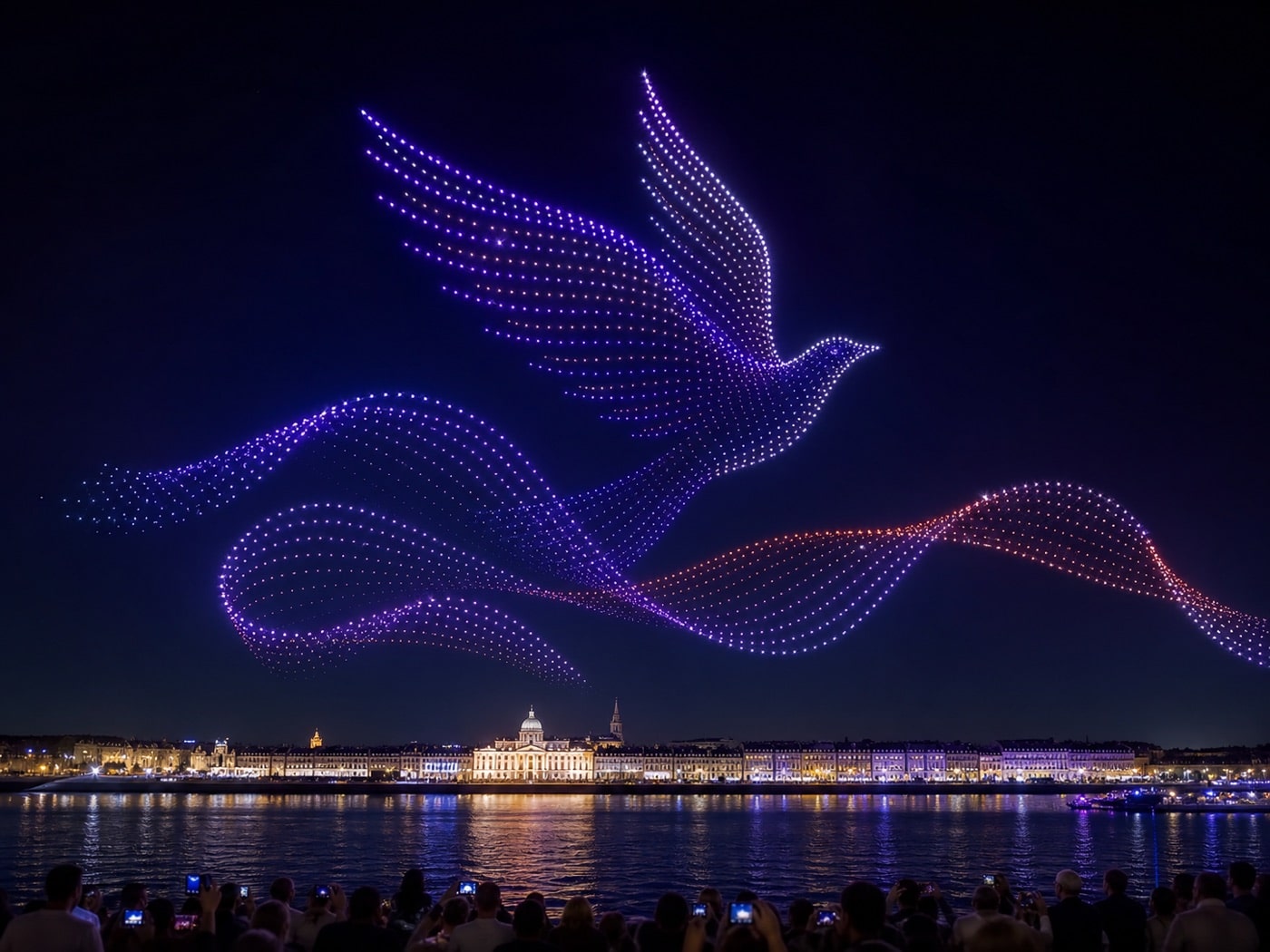 Spectacle de drones lumineux
